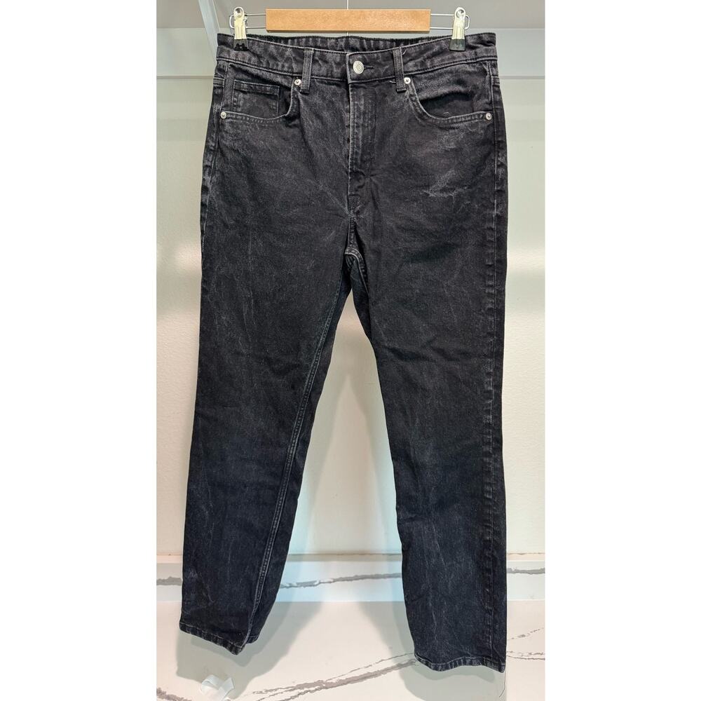 &Denim Vintage Straight High-Waist Semi-Acid Wash‎ Black Jeans Size 10